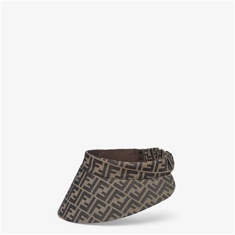 fendi sun visor|Brown canvas visor .